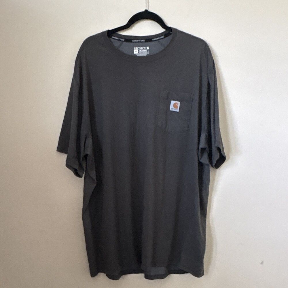 Carhartt Force Men’s 3XL Big & Tall Relaxed Fit Pocket Tee Gray Crew Neck